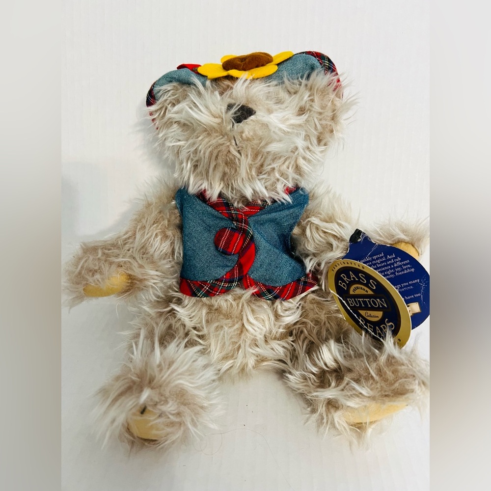 Vintage 1996 Brass Button Bears The Bear Of Wealth Jointed Bear Plush